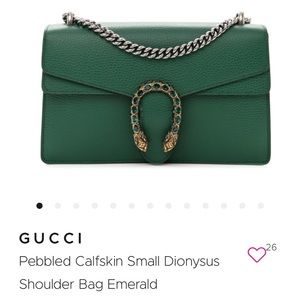 Gucci Pebbled Calfskin Small Dionysus Shoulder Bag Emerald